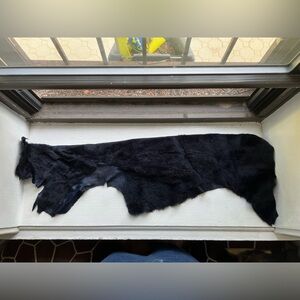 Black/navy REAL FUR scrap